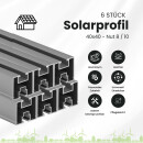 6x Alu Solarprofile 40x40 - 2,45m - Nut 8/10 - Typ-S,...