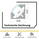 5x A19 LED Profil 2m - Weiss inkl. Abdeckung, Halter & Endkappen