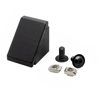 KLAK 20 - Befestigungswinkel ink. Schrauben und Nutensteine Nut 6 für Aluprofil 20-er schwarz