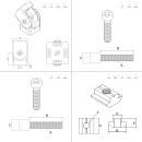 KLAK 20 - Gelenkverbinder Gelenk Winkelverbinder Nut 6 für Aluprofil 20-er schwarz