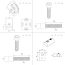 KLAK 30 - Gelenkverbinder Gelenk Winkelverbinder Nut 8 für Aluprofil 30-er schwarz