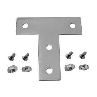 KLAK 30 - Verbinderplatte - T - 85x85mm Aussen Flachverbinder 30x30 Aluprofil