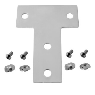 KLAK 40 - Verbinderplatte - T - 100x120mm Aussen Flachverbinder 40x40 Aluprofil