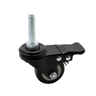 KLAK Schraubgewinde-Lenkrolle mit Bremse Gummirolle Ø50mm Schraubgewinde M8