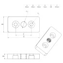 KLAK 40/80 - Adapter- & Fußplatte Aluprofil 4080, silbergrau – optional mit Stellfuß