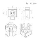 KLAK 40 - Adapter & Fußplatte Aluprofil 40x40 optional mit Stellfuß o. Lenkrolle