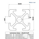 KLAK 20 - Aluprofil 4 Stück 20x20mm 3m System-, Montage-, Konstruktionsprofil Nut 6