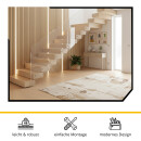 LED-Aluprofil für Akustikpaneele mit Abdeckung bündiger Einbau, opal/schwarz 2,7m