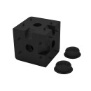 KLAK 40 - 3-Wege Würfelverbinder Eck-Verbinder Aluprofil 40x40 schwarz