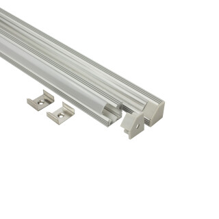 A19 LED Aluprofil Silber Eckprofil 90°